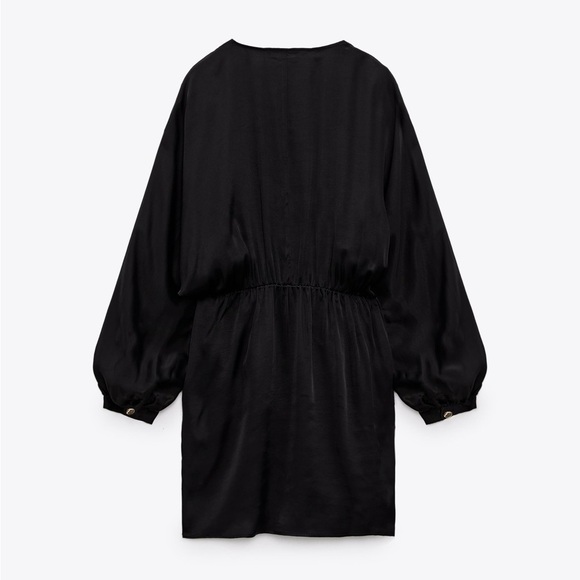 NWT ZARA SATIN EFFECT WRAP DRESS - Picture 3 of 5